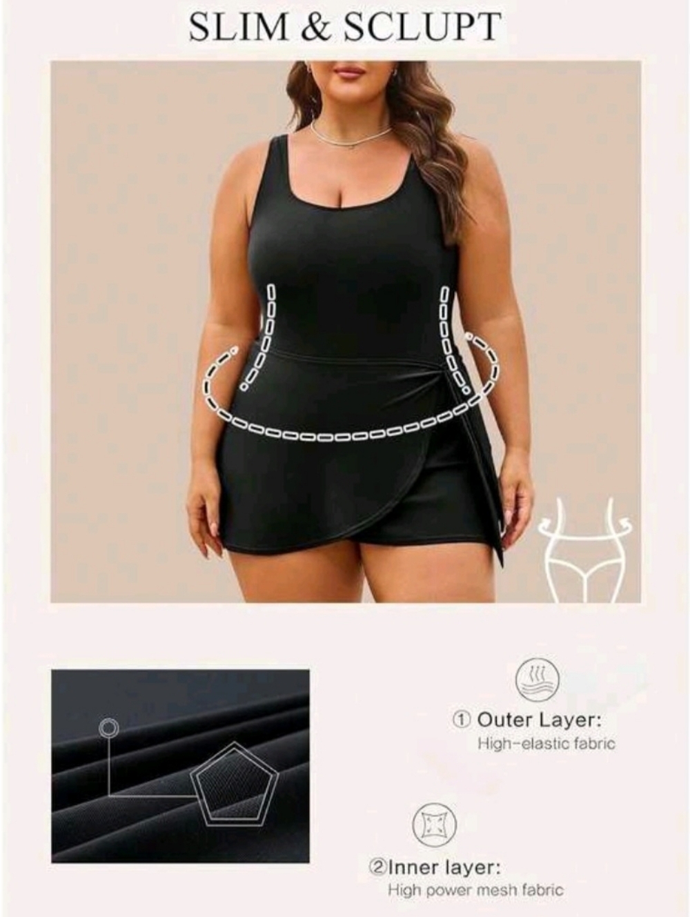 Womens Plus Size One-piece Swim Suit Padded Swim Dress Side Knot - Picture 4 of 8